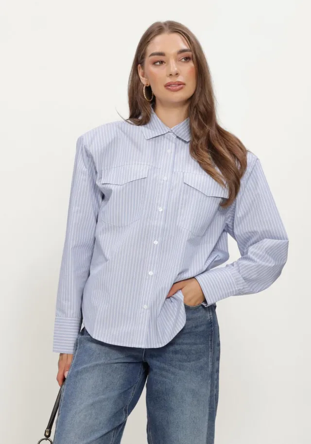 Notre-V Nv-ingrid blouse lichtblauw