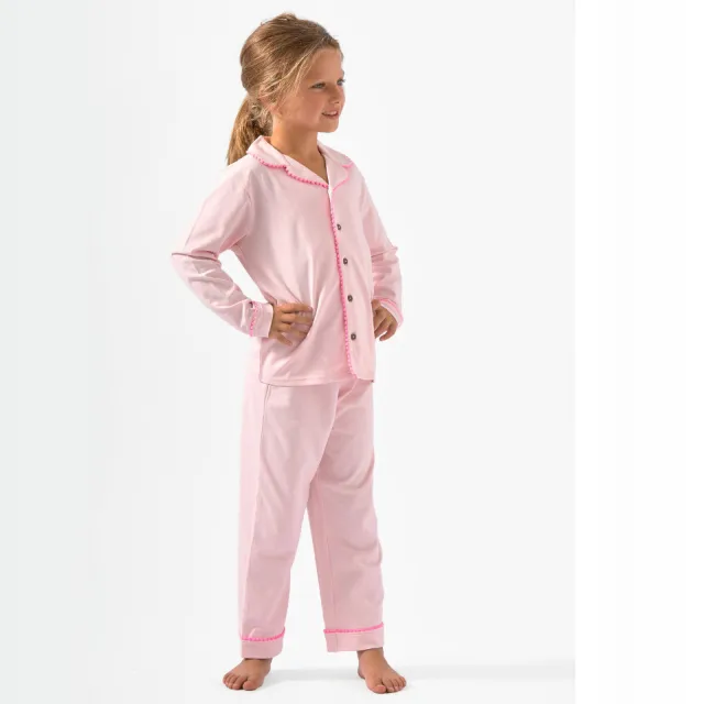 Little Label pyjama roze met klassieke kraag