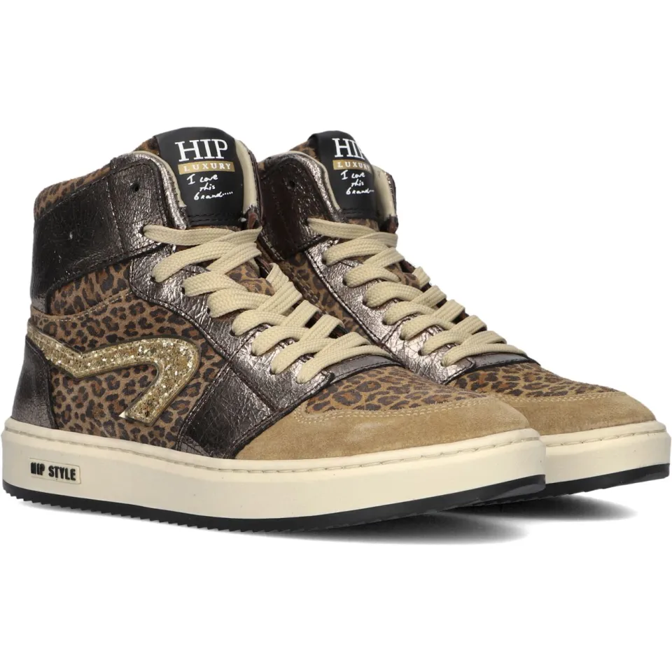 Hip Shoe Style H1765 hoge sneakers bronskleurig bruin, foto 2