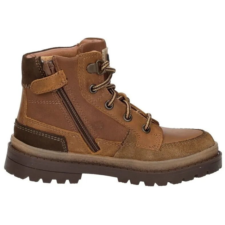 Keq veterschoen hoog cognac