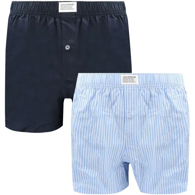 Levi's Boxers Levis Woven Boxershorts 2-Pack Blauw