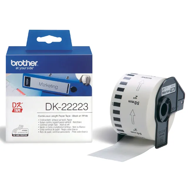Brother Etiket brother dk-22223 doorlopend 50mm 1 rol 30m wit