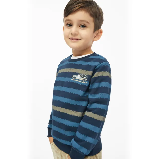 s.Oliver gestreepte sweater - donkerblauw/blauw/beige