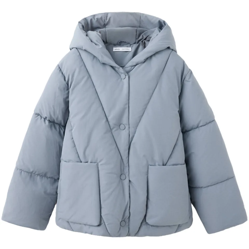 Mango quilted winterjas blauw, foto 3