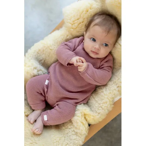 Noppies baby katoenen gebreide babybroek mauve, foto 3