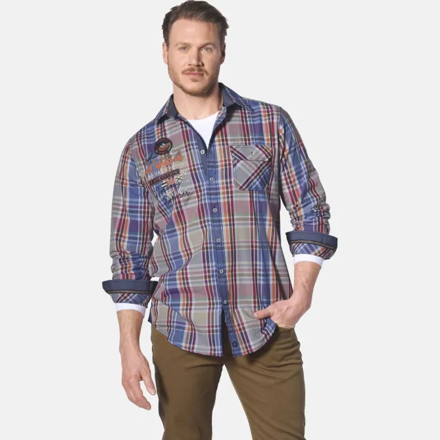 Jan Vanderstorm casual overhemd blauw