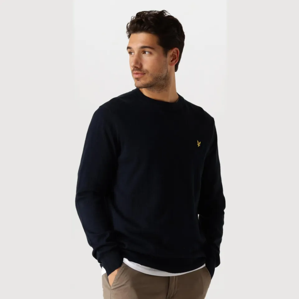 Lyle & Scott regular fit gebreide trui met wol - donkerblauw, foto 2