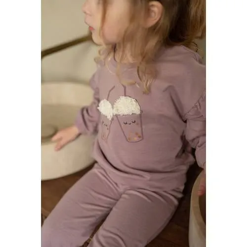 Dirkje oversized sweater met ruches - paars, foto 4