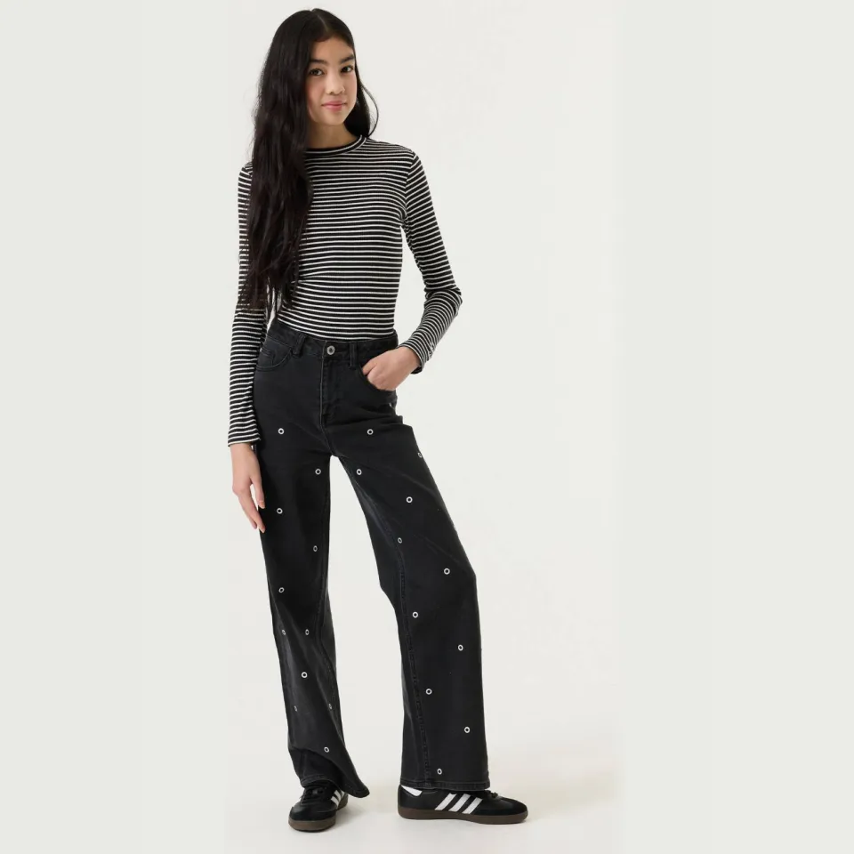 Garcia Annemay high waist wide leg jeans met studs - medium used, foto 3