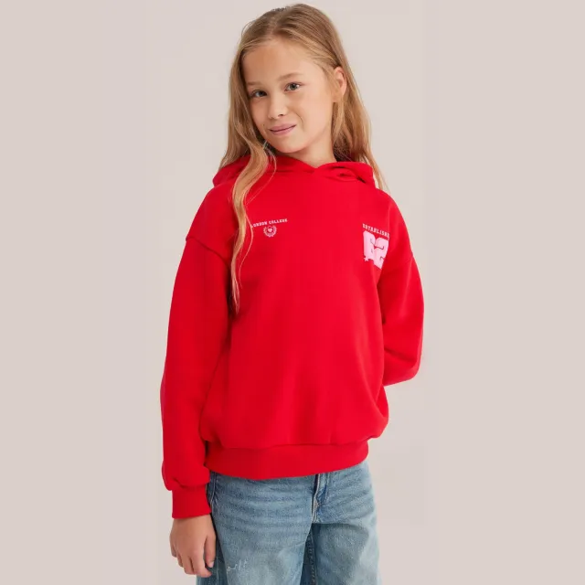 WE Fashion sweater met backprint - rood