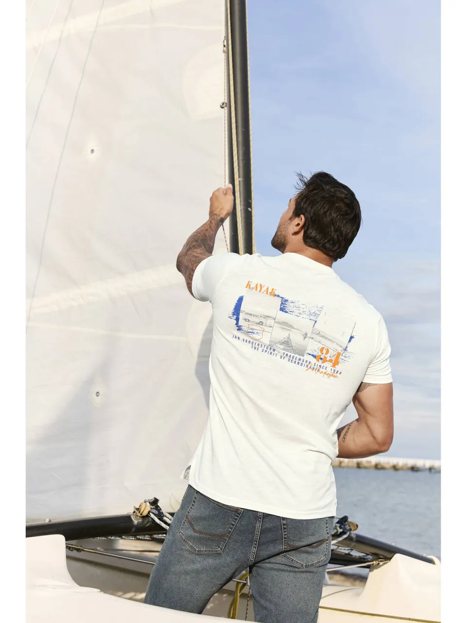 Jan Vanderstorm Tuppe T-shirt wit, foto 3