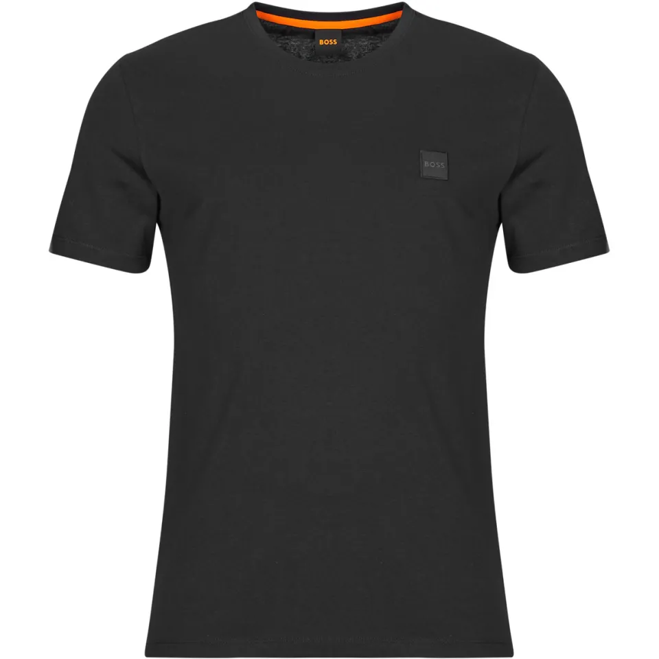Boss T-shirt met labelprint, model 'Tales' Zwart