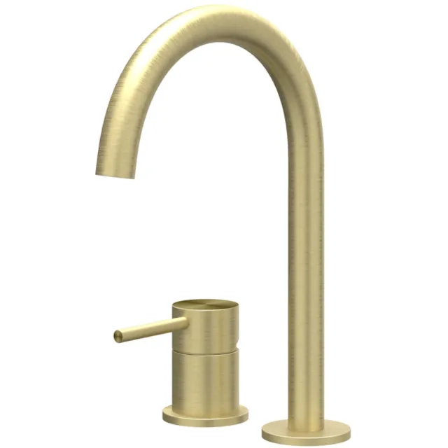 IVY Concord Coldstart wastafelkraan 2-gats RVS316 geborsteld mat goud PVD Geborsteld RVS316 Mat Goud PVD