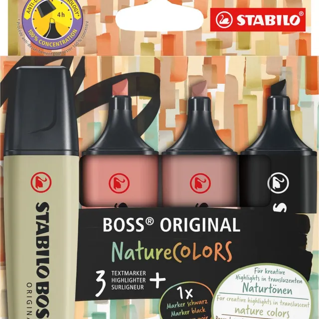Stabilo Markeerstift stabilo boss 70/4 nature colors etui