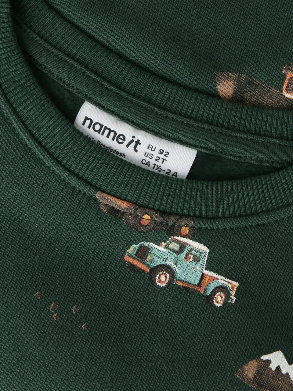 NAME IT MINI sweater met print - donkergroen All over print, foto 4