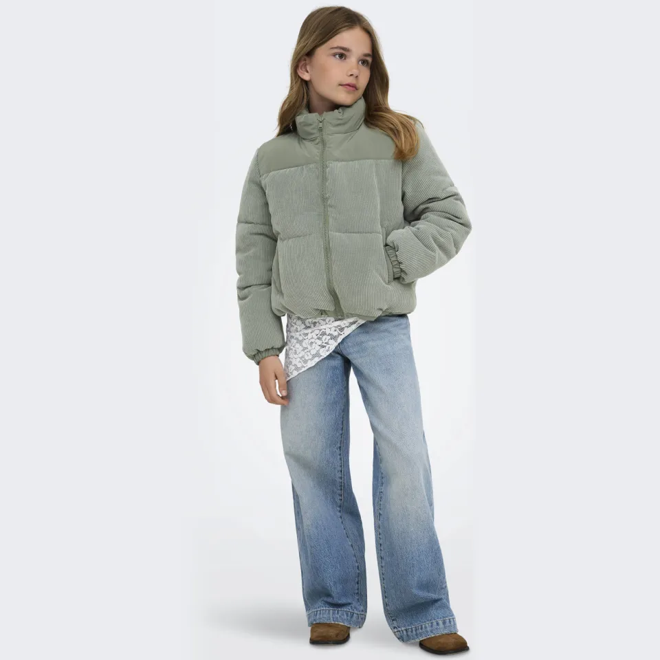 Only corduroy winterjas lichtgroen, foto 4