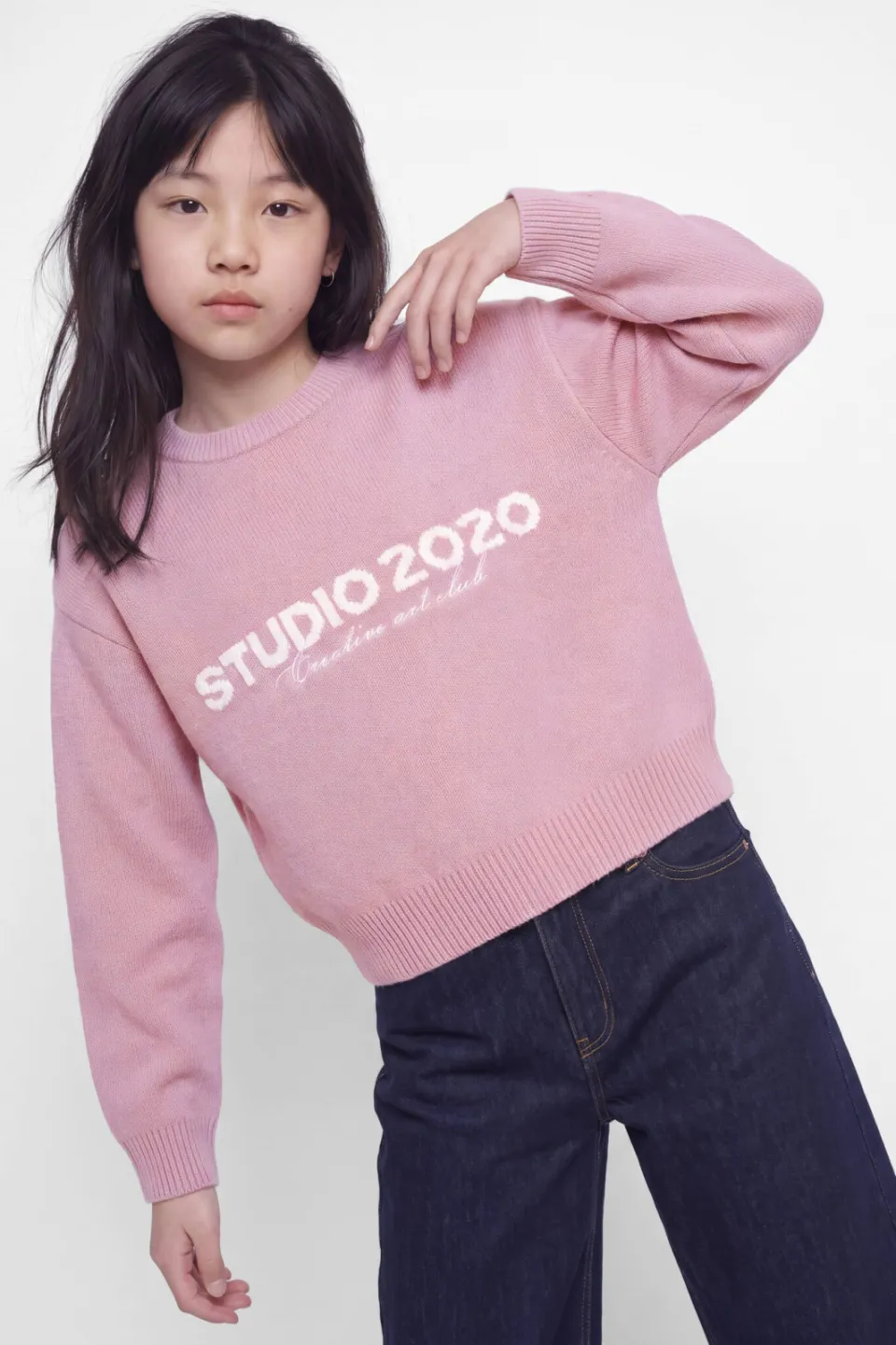 JJXX GIRL gebreide trui met tekst - roze, foto 6