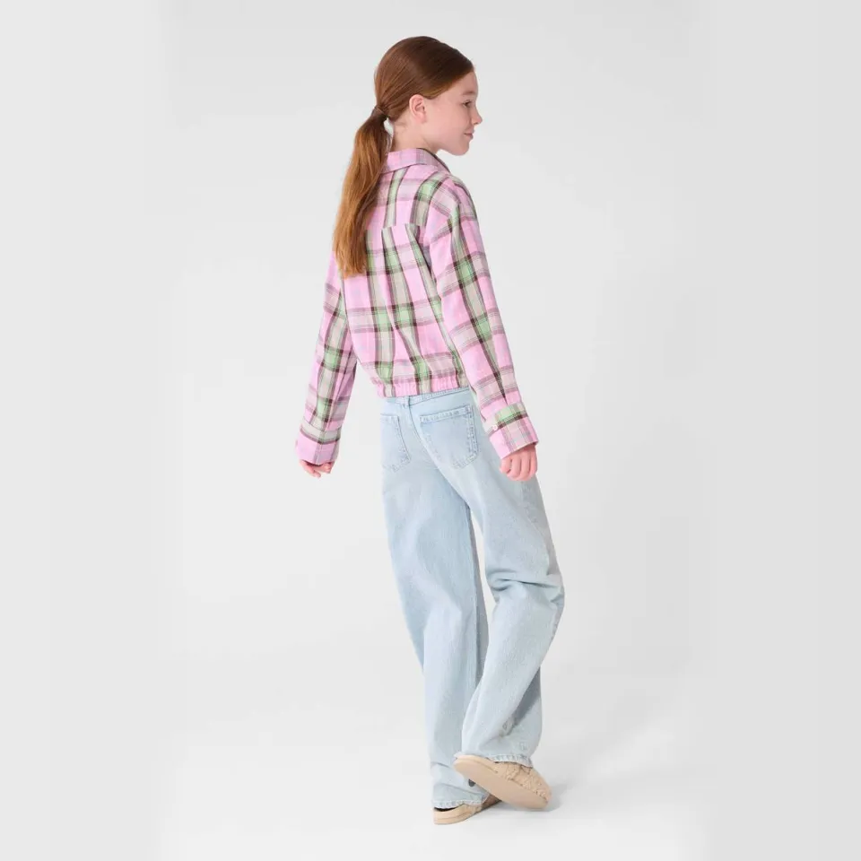 Shoeby geruite blouse lichtroze groen, foto 8