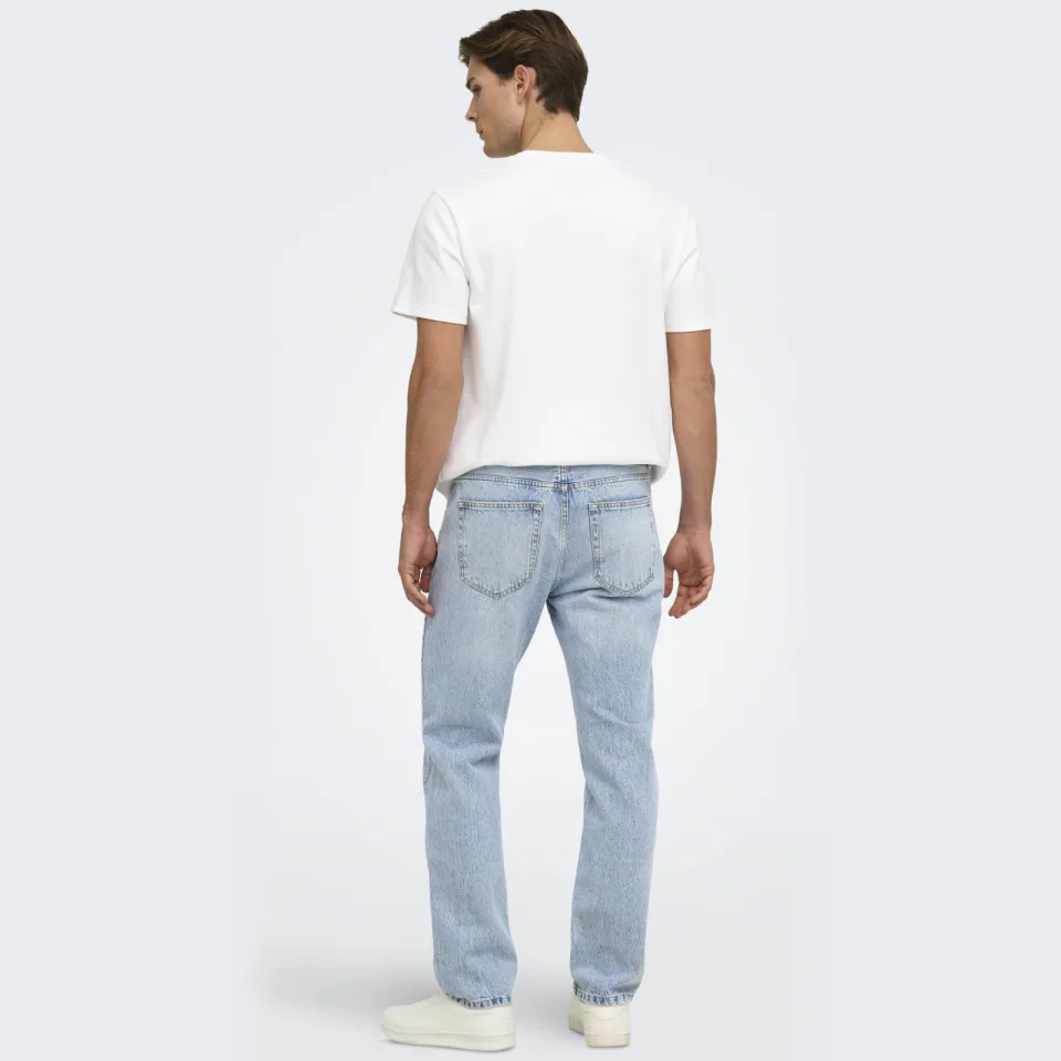 Only & Sons straight leg jeans ONSEDGE light blue denim, foto 4