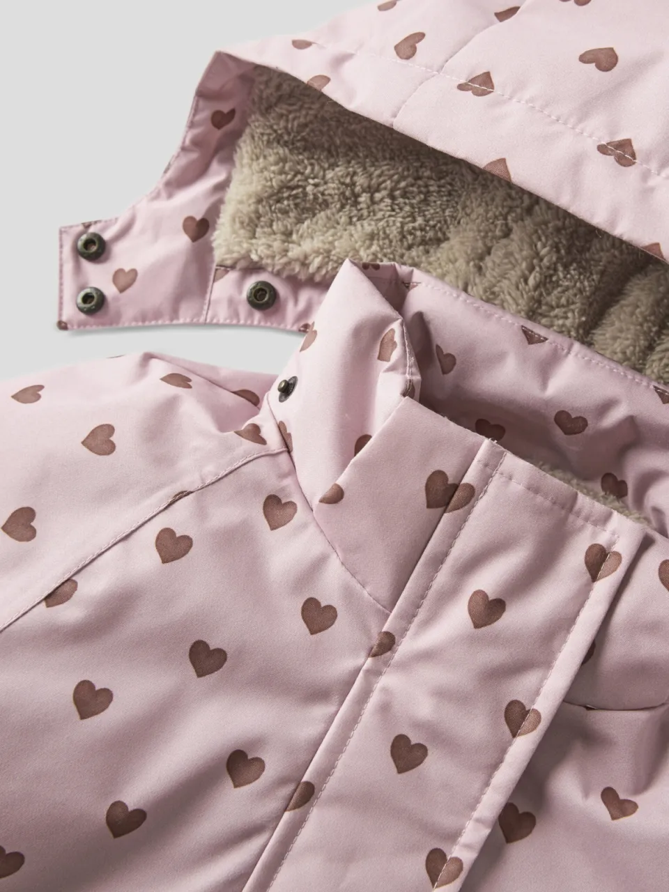 Lil' Atelier MINI winterjas met print - roze/bruin, foto 8