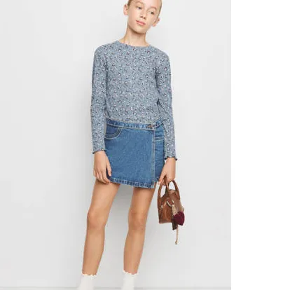 Mango Kids spijkerskort middelblauw medium blue denim, foto 3