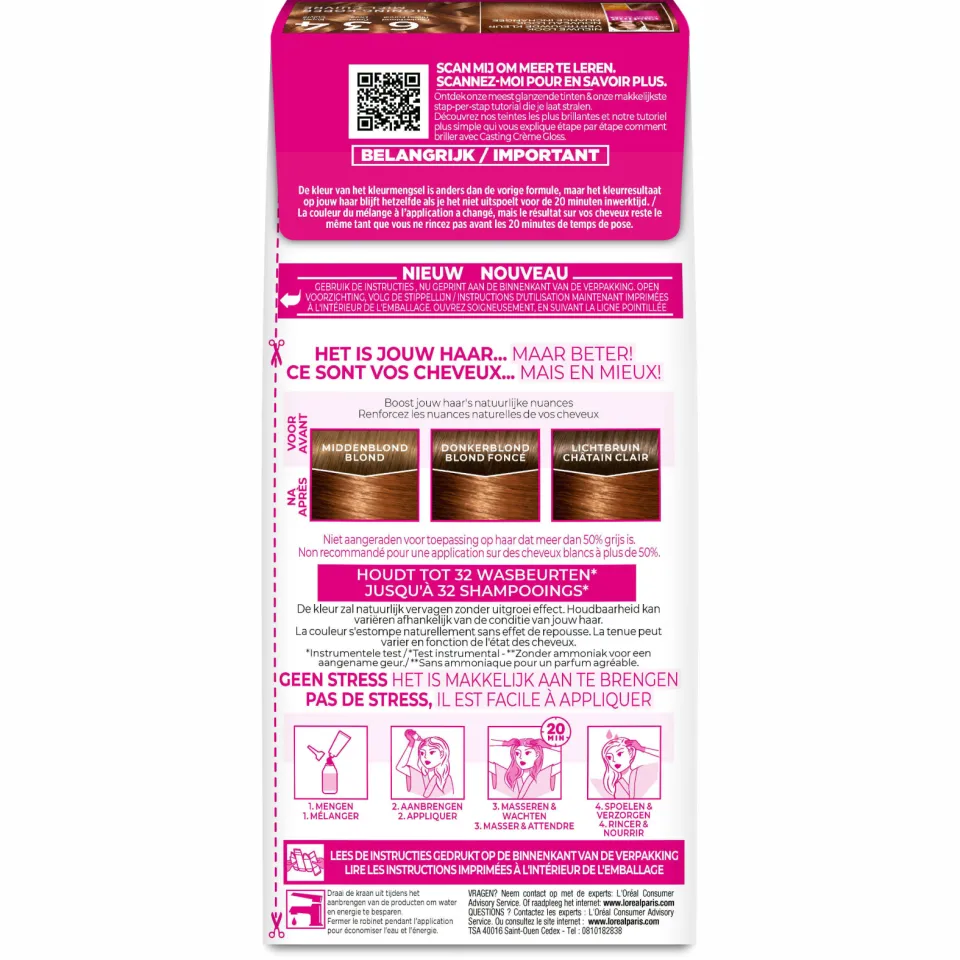 L'oréal Casting Crème Gloss haarkleurmiddel koperblond 634, foto 3