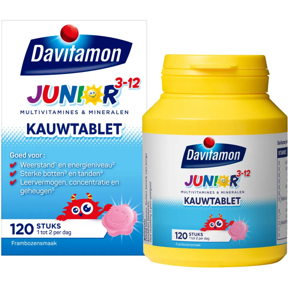 Davitamon Junior 3+ kauwtabletten framboos, foto 3