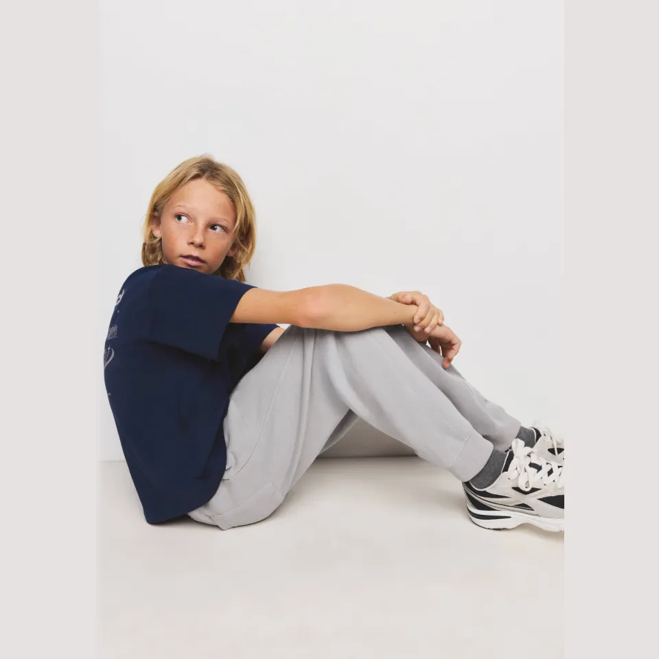 Mango Kids joggingbroek grijs melange, foto 4