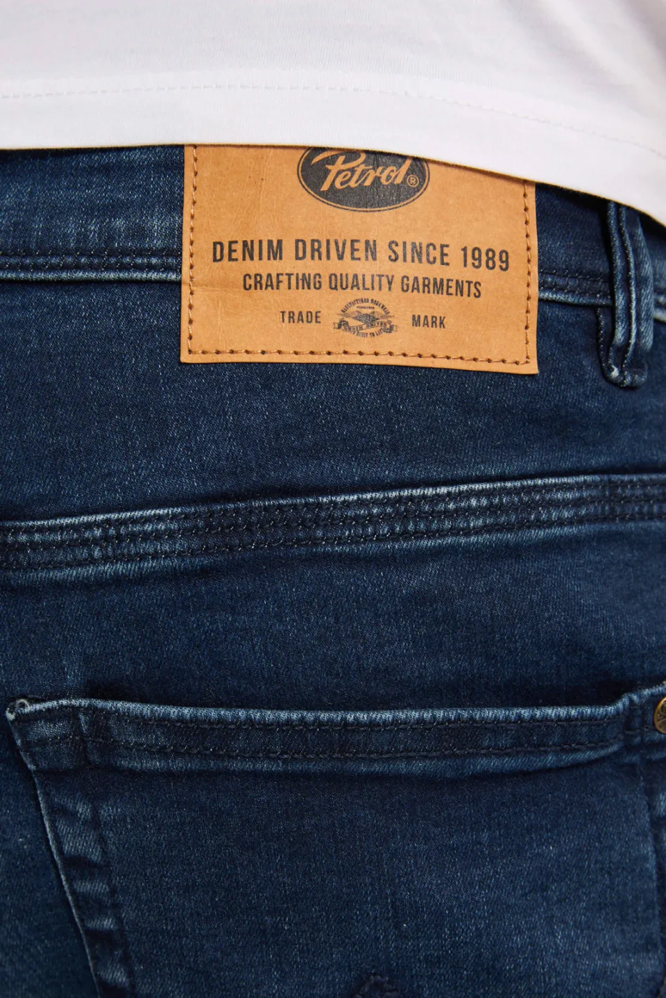 Petrol Industries slim fit jeans SEAHAM met riem cloudy sky donker gecoat, foto 7