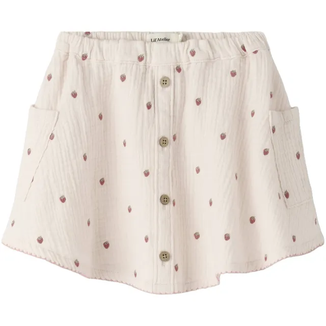 Lil' Atelier midi rok crème Lichtroze/rood