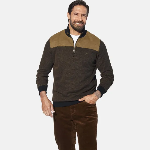 Jan Vanderstorm +FIT Collectie gebreide trui meerkleurig MAGNUSGARD Plus zwart