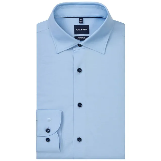 Olymp jersey overhemd 24/7 - Luxor modern fit lichtblauw, foto 2