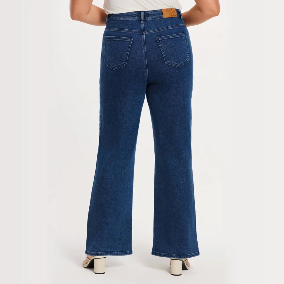 Yoek high waist wide leg jeans medium blue denim, foto 6