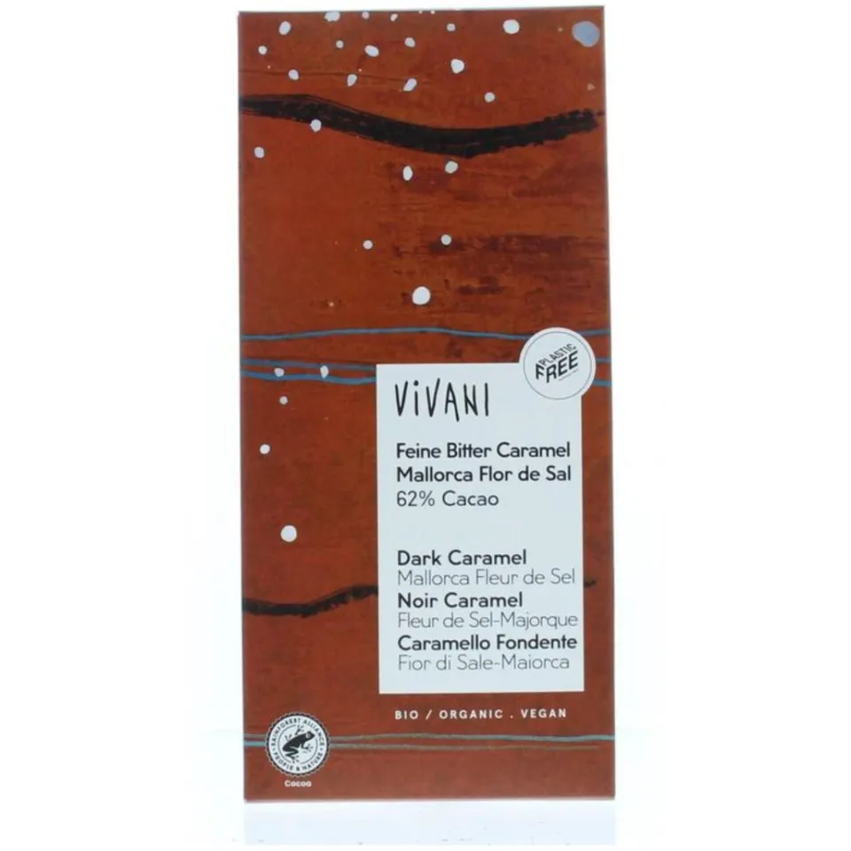 Vivani Puur Caramel Zeezout Bio chocoladereep