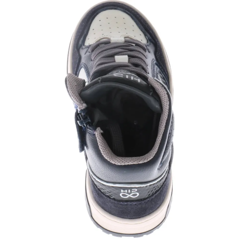 Hip leren sneakers donkerblauw, foto 4