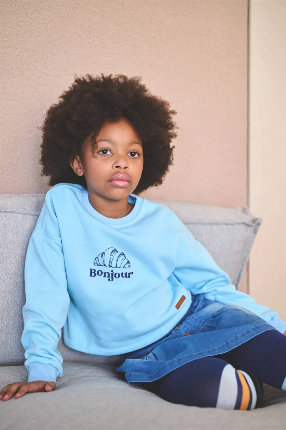 Nono sweater met print - lichtblauw