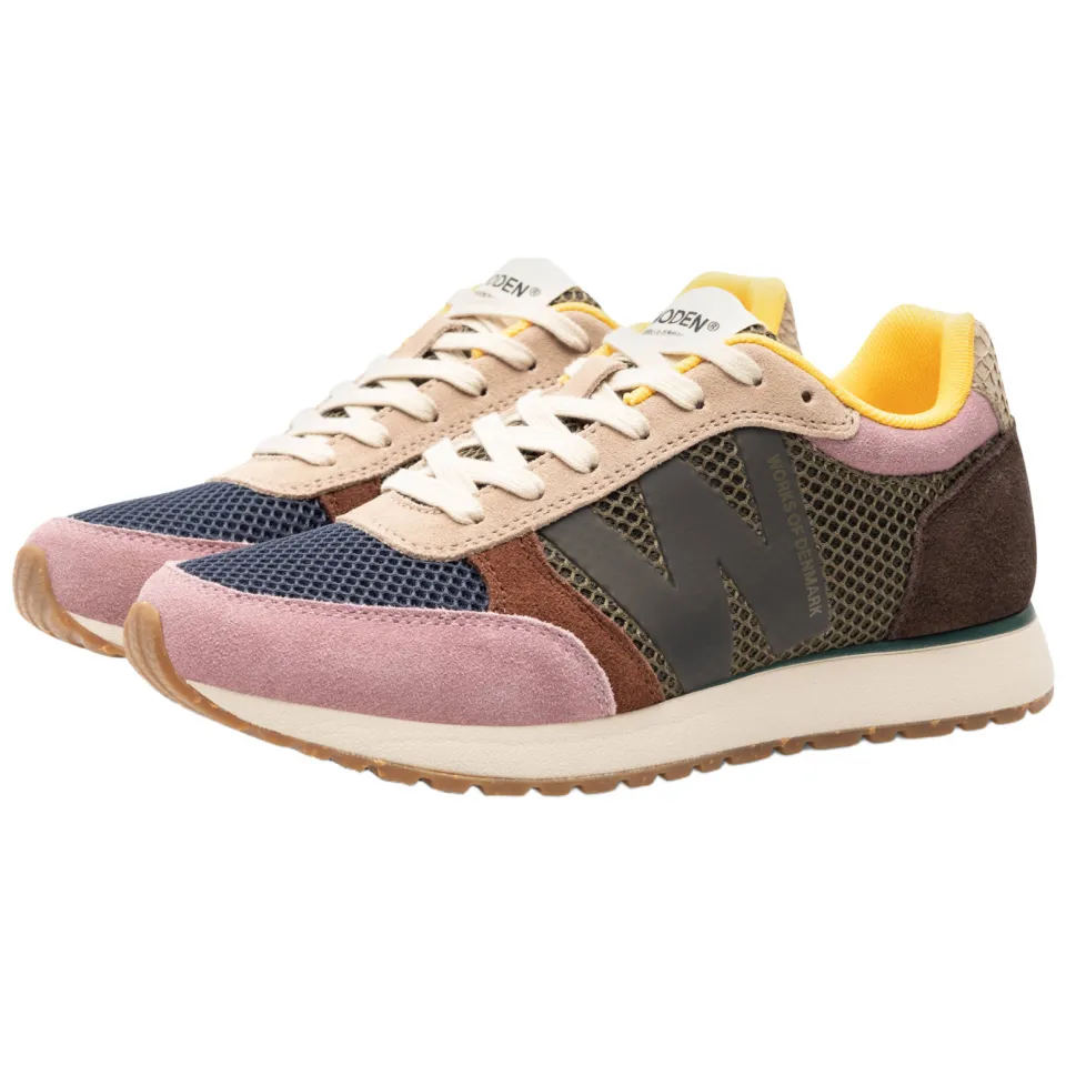 Woden Ronja Icon suède leren sneakers multi bruin/roze, foto 2
