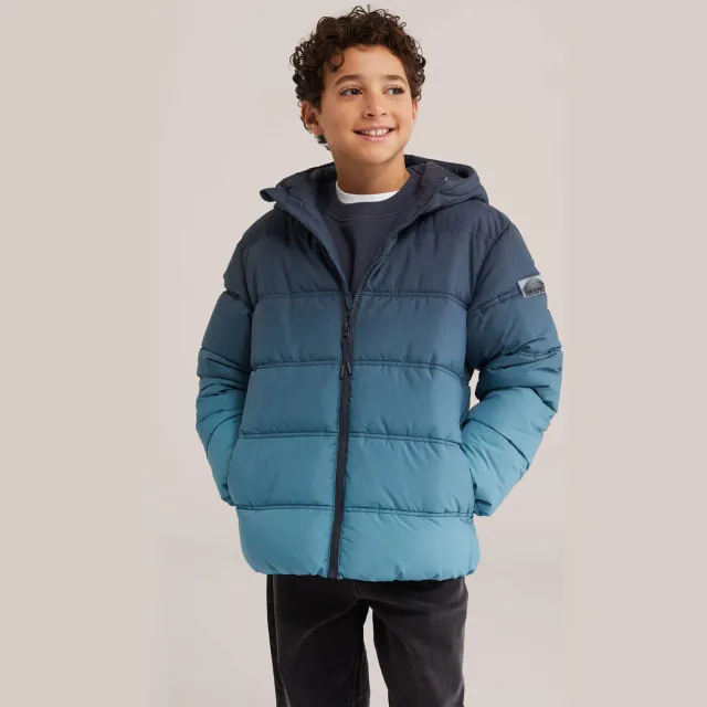 WE Fashion pufferjas blauw/donkerblauw