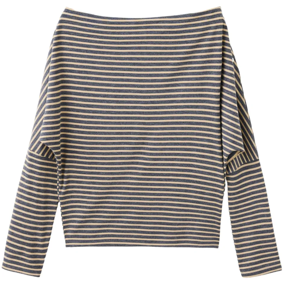 Mango Teen gestreepte longsleeve marineblauw zand, foto 2