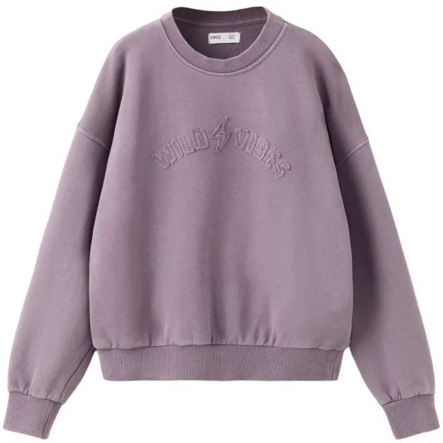 Mango Kids sweater met tekst - paars Middenpaars
