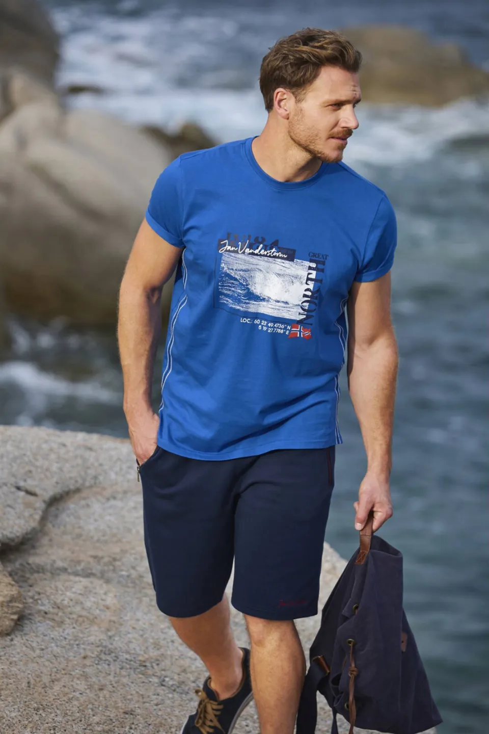 Jan Vanderstorm Pitter T-shirt blauw, foto 3
