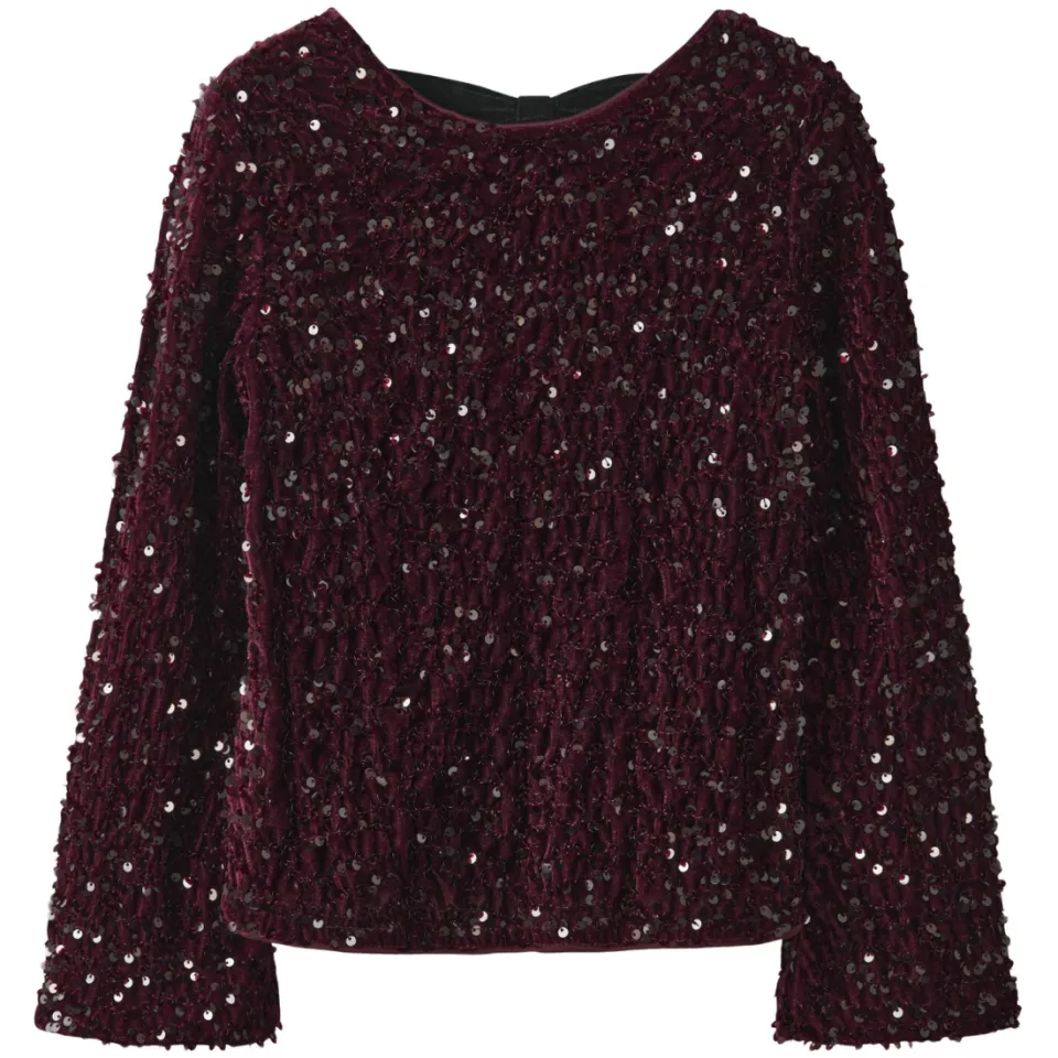 NAME IT KIDS blousetop donkerrood met pailletten, foto 2