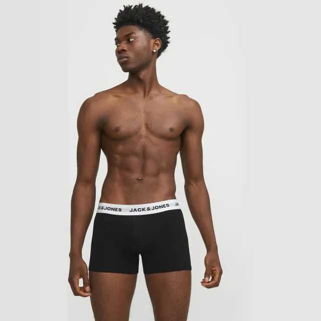 Jack & Jones Heren boxershorts trunks jacsolid effen 5-pack Zwart