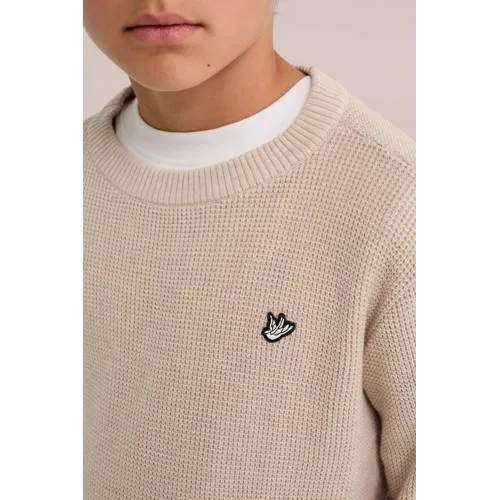 WE Fashion katoenen gebreide trui - beige, foto 5