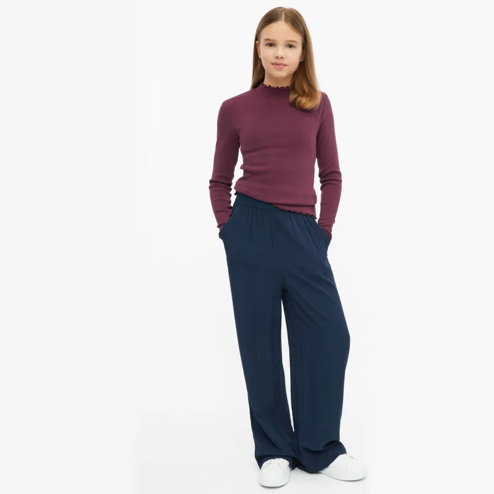 s.Oliver longsleeve met opstaande kraag bordeauxrood