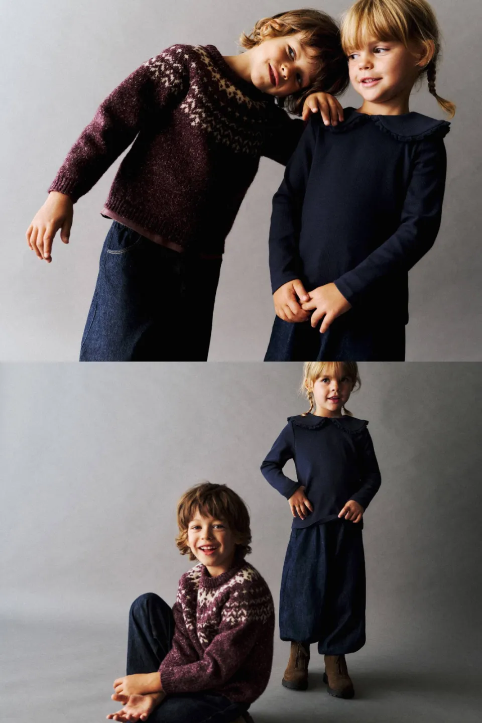 Mango Kids gebreide trui met print - donkerrood, foto 5