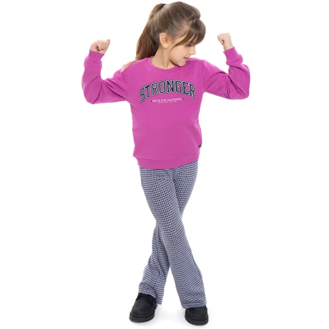 No Way Monday rechtvallende sweater met tekst - paars