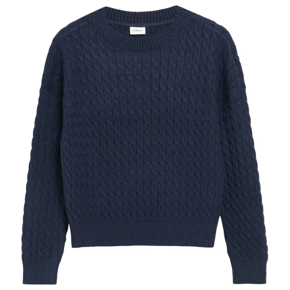 s.Oliver viscose gebreide trui - donkerblauw, foto 2