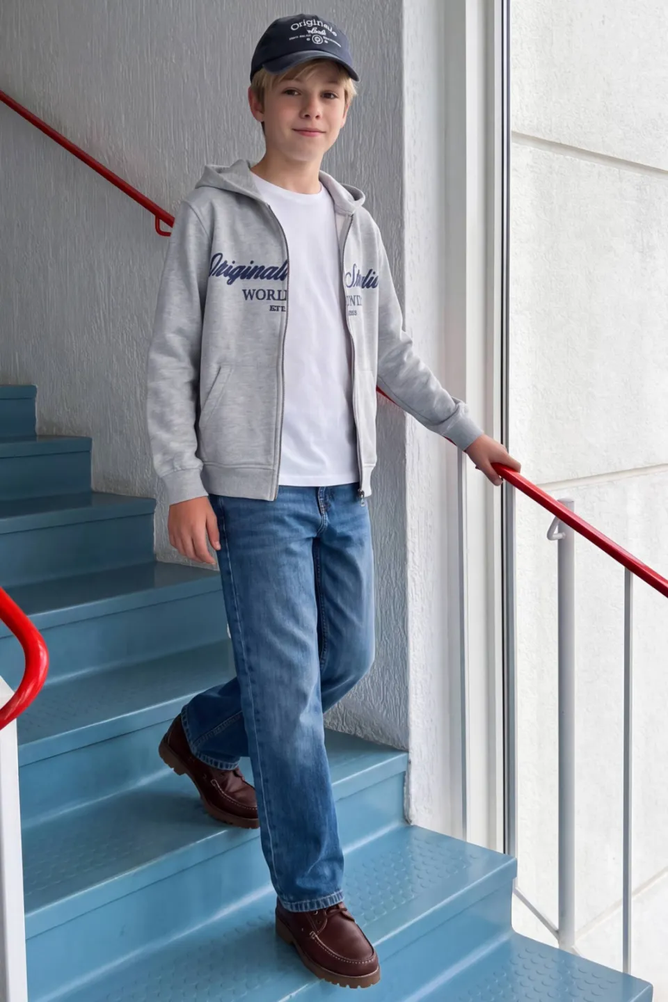 Jack & Jones JUNIOR baggy jeans JJIALEX JJCREW - blue denim, foto 5