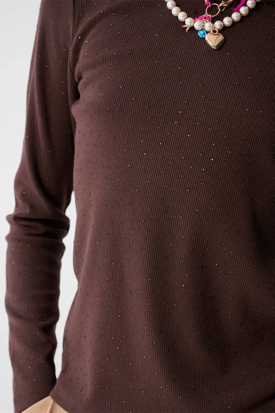 Shoeby longsleeve donkerbruin, foto 4